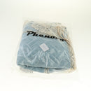 A Set of Light Blue Fresh Style Chair Cushion + Backrest Cover for Dining Room Chairs with Clear Golden Lace Decoration