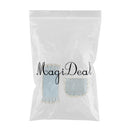 A Set of Light Blue Fresh Style Chair Cushion + Backrest Cover for Dining Room Chairs with Clear Golden Lace Decoration