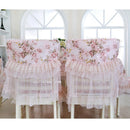 Romantic Pattern Dining Chair Lace Seat Cushion Cover & Chair Backrest Cover Sets Stretch Chair Furniture Protector for Hotel Ceremony