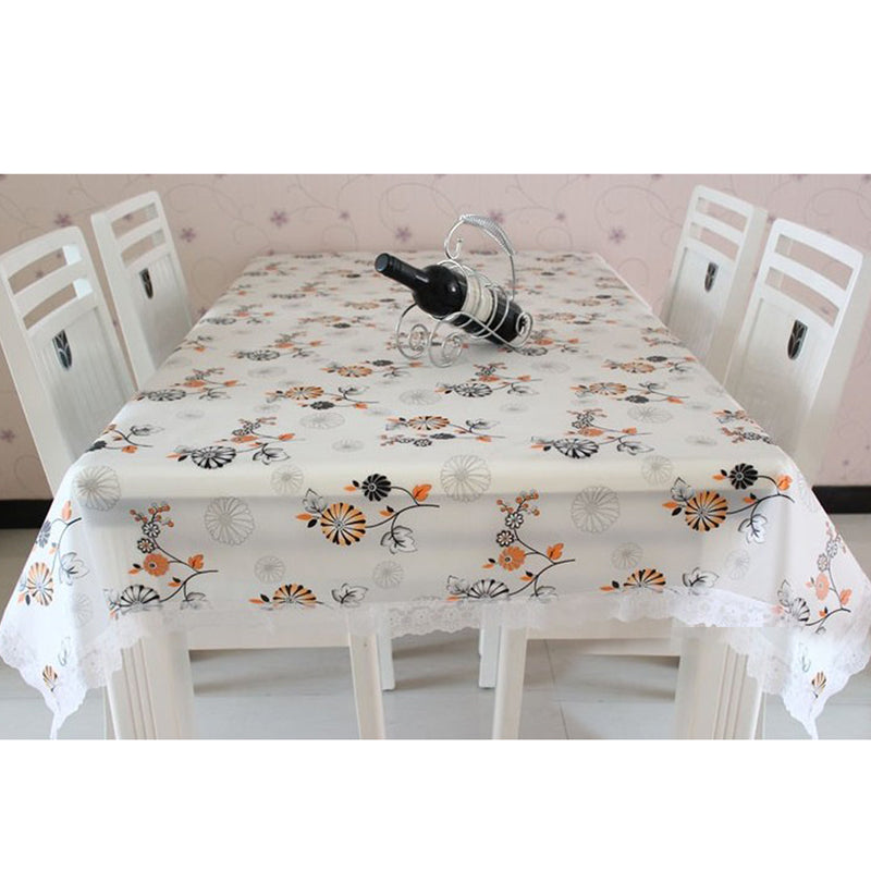 1 Piece Waterproof EVA Rectangle Tablecloth for Rectangle Table Windmill Pattern