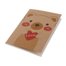 Portable Notepad Cute Cartoon Bear Memo Pad Writing Note Book 20 Lined Sheets