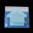 1Pcs Sticky Notes,Self-Stick Removable House Shaped Memo Sticker - Memory Pad - Blue