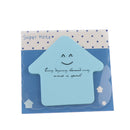 1Pcs Sticky Notes,Self-Stick Removable House Shaped Memo Sticker - Memory Pad - Blue