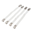 4 Pieces Elastic Bed Sheet Mattress Covers Blanket Clip Fasteners White