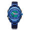 STRYVE S8019 Men Luminoud Display Alarm Clock Chronograph Sport Steel Strap Dual Display Digital Watch