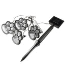 Solar Powered Pure White 4 Dog Animal Paw Print Outdoor LED Fairy String Lights  for Garden