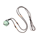 DIY Natural Fluorite Octahedron Pendant Rough Crystal Specimen Necklace Healing Decorations