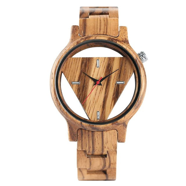Deffrun Transparent Creative Wooden Wrist Watch Unique Design Men Quartz Watch