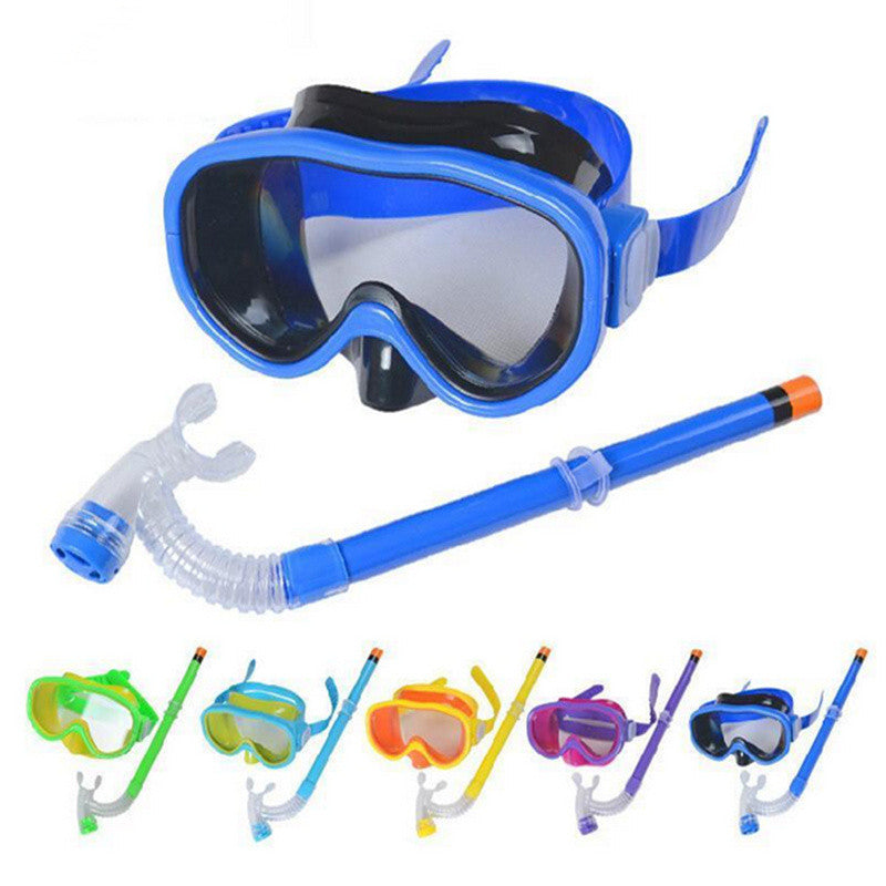 Children Professional Silicone Diving Goggles Set Glasses Mask Swimming Diving Snorkel Breathing Tub