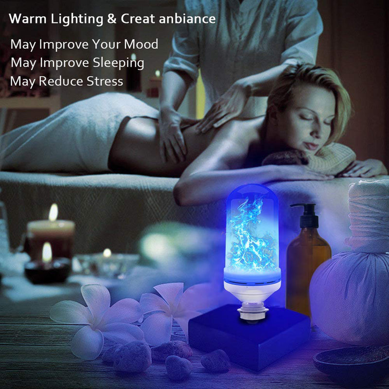 AC85-265V 4 Modes E27 Blue LED Flicker Flame Light Bulb Simulated Burning Fire Effect Festival Lamp