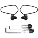7/8 Inch Universal Aluminum Motorcycle Rear View Mirrors Side Handlebar End Oval