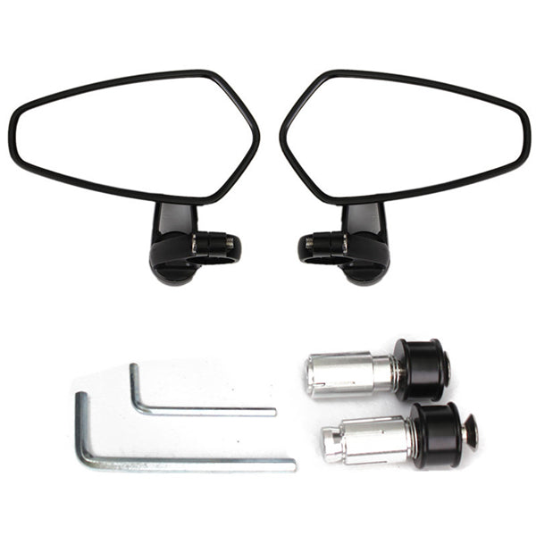 7/8 Inch Universal Aluminum Motorcycle Rear View Mirrors Side Handlebar End Oval
