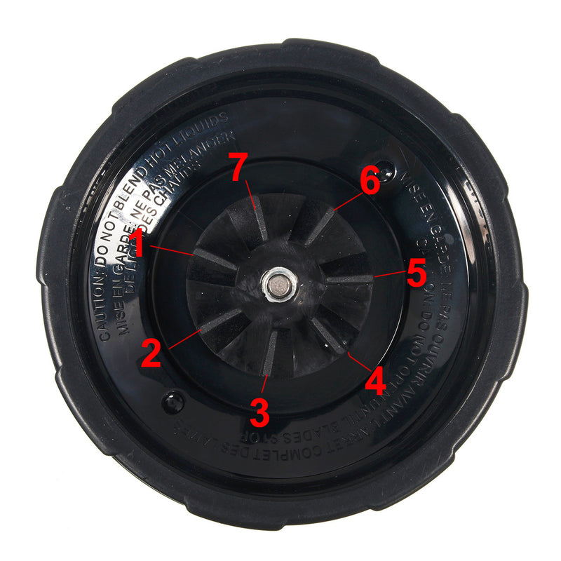 7 Fins Blender Extractor Blade Replacement with Gasket Ring For Nutri Ninja 900W 1000W 1500W