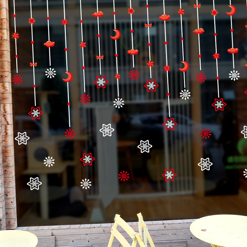 Miico XL5012 Starry And Snowflake Pendant Wall Sticker Glass Door And Window Decorative Sticker