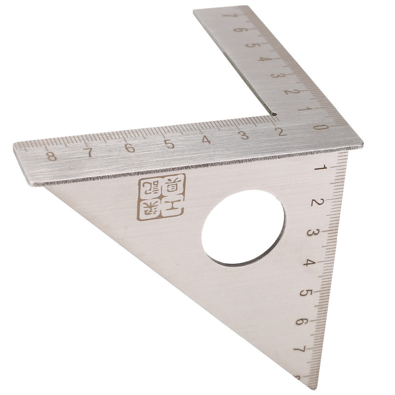 Stainless Steel Woodworking Ruler Square Layout Miter Triangle Rafter 45 Degree 90 Degree Metric Gauge Measuring Tools