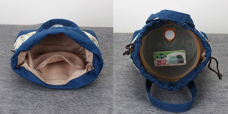 New Portable Canvas Lunch Bag Thermal Insulated Snack Lunch Box Carry Tote Storage Bag Travel Picnic