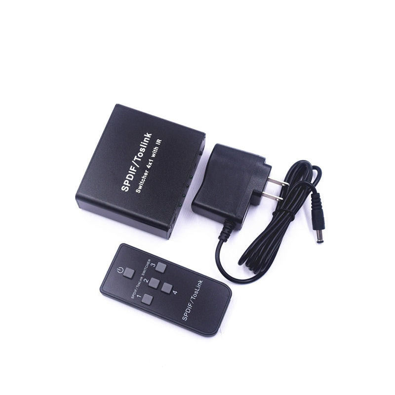 4 In 1 Out SPDIF/TosLink Digital Fiber Audio Switcher With The IR Infrared For Video