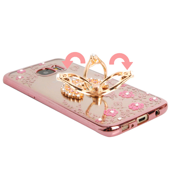 360 Degree Clasp Ring Holder TPU Soft Back Case Cover For Samsung Galaxy S7 G9300