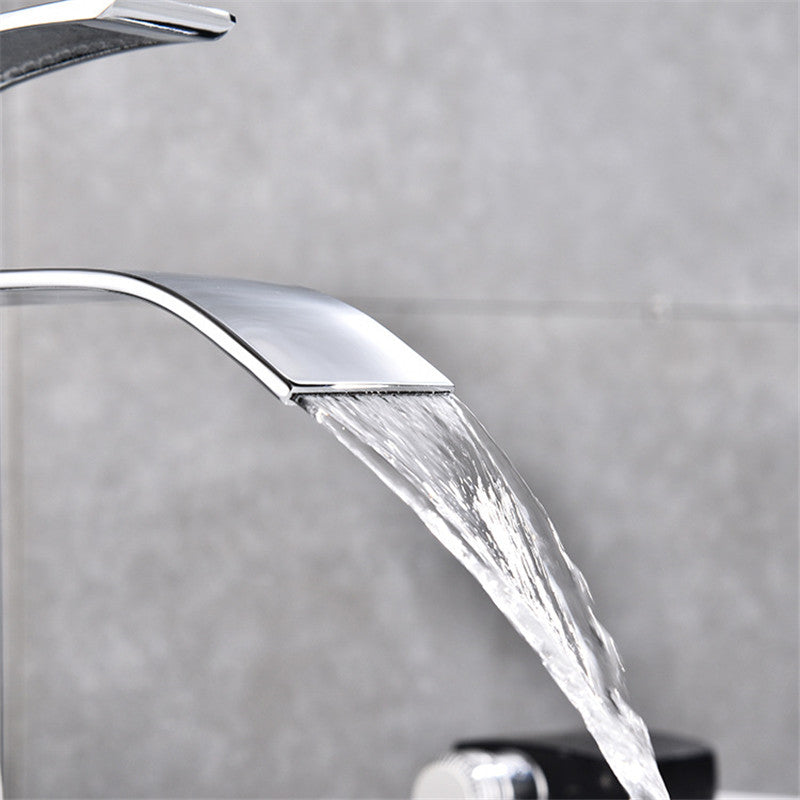 Bathroom Sink Faucet Basin Single Handle Mixer Tap W/Cover Plate Brushed Nickel