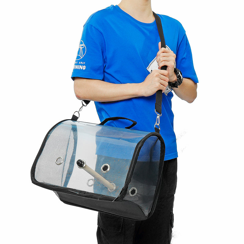 Transparent Handbag Travel Backpack Bird Carrier Cage Nest Pet Parrot Breathable