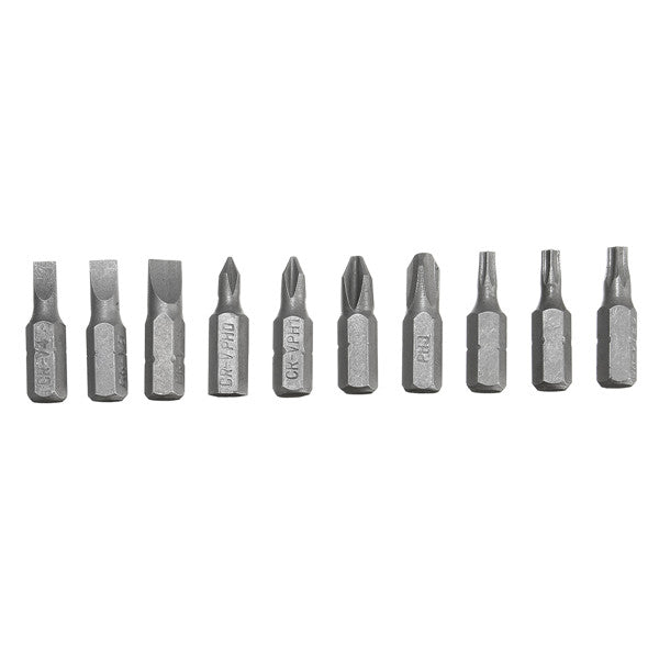 10pcs Torx Flat Head Cross Spanner Screwdriver Bits Set With Screwdriver Holder