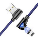 FLOVEME 90 Degree Angle Type C LED Magnetic Braided Fast Charging Data Cable 1M For Smart Phone