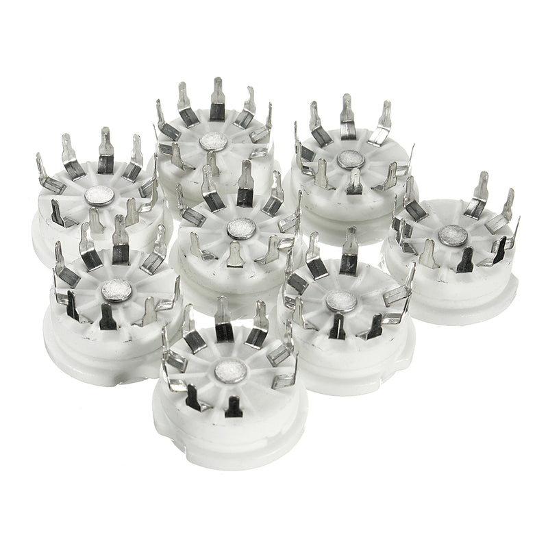 8pcs 9Pin PCB Ceramic Vacuum Tube Socket Valve Base 12AX7 12AU7 ECC83 DIY Parts