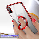 Bakeey Transparent Ring Holder Color Plating Anti-Scratch Hard PC Protective Case For Xiaomi Mi8