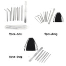 DIY 6pcs+bag / 9pcs+bag / 9pcs+box Stainless Steel Fid Lacing Stitching Weaving Needles Bracelet Knitting Needle