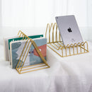 Nordic Triangle Simple Wrought Iron Home Decor Desktop Books File Storage Rack Shelf File Magazine jewelry office Storage Bracket Desktop Organizer