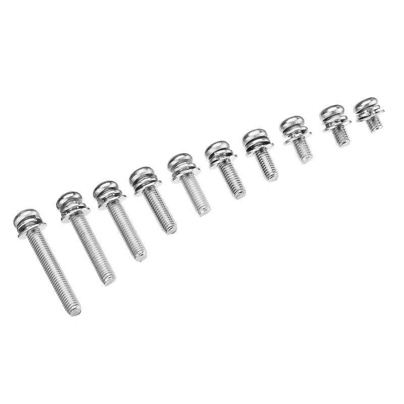 Suleve M5SP1 100Pcs M5 Stainless Steel 8-35mm Phillips Pan Head Machine Screw Washer Bolt Asortment