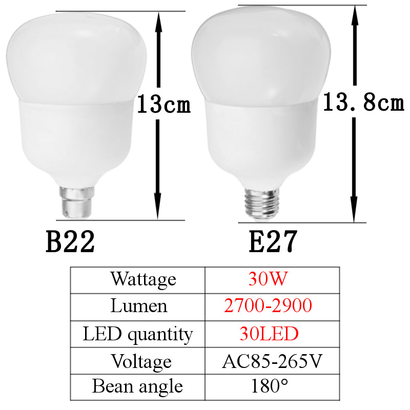 E27 B22 30W 30LED 2835SMD Pure White Energy-saving Gourd Ball Light Bulb for Home AC85-265V