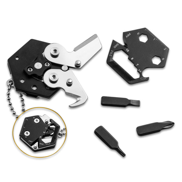 KCASA 2.0 Upgrade Multifunctional Coin EDC Folding Tool Portable Hexagonal Wrench Plier Wire Cutter Keychain Positioning Wrench Opener Gadget