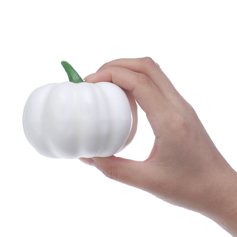 12pcs Halloween White Artificial Pumpkins Harvest Fall Thanksgiving Home Decorations