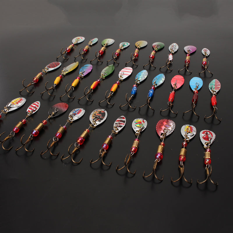ZANLURE 30pcs Kinds of Fishing Lure Crankbaits Hooks Spinner Baits Assorted Tackle