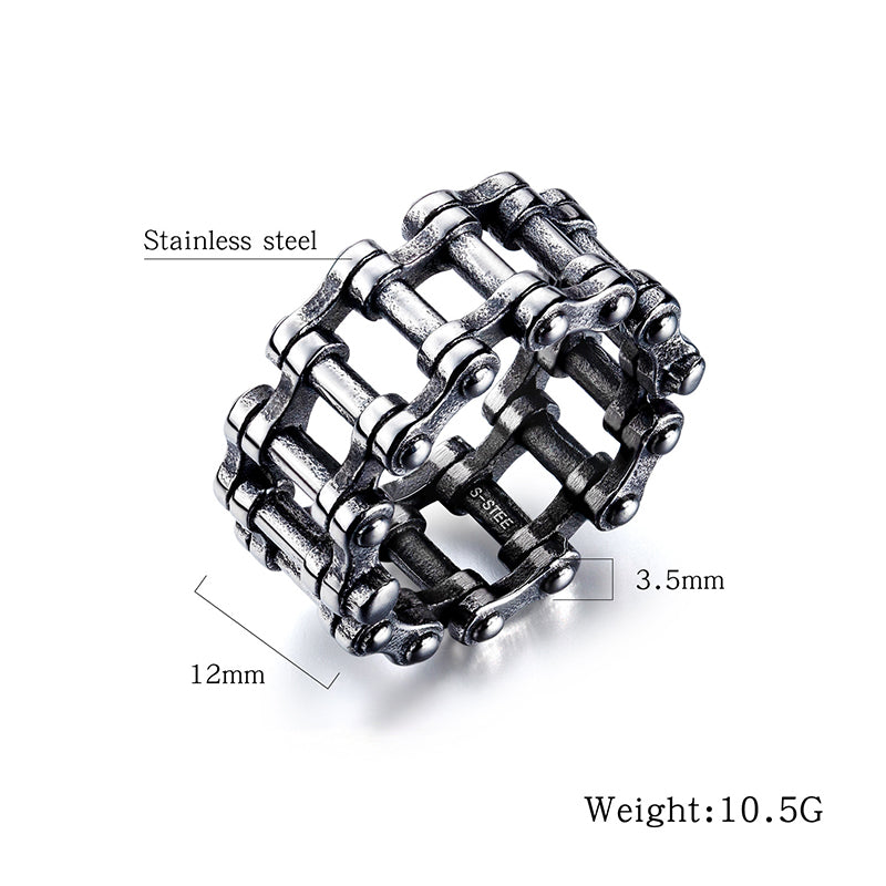 Personality Bicycle Chain Ring Motorcycle Chain Titanium  Steel  Ring