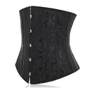 Women's Jacquard 12/24 Steel Bone Corset Bust Support Lift Chest Tighten Waist Flat Abdomen Shaper with Thong