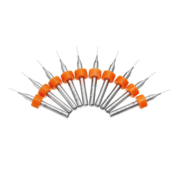 10pcs 3.175mm Shank Micro Drill Bits 0.3/0.4/0.5mm PCB Carbide Drill Bit CNC Engraving Tool