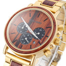 BOBO BIRD Luxury Wooden Wristwatches Date Display Fashion Men Quartz Watch