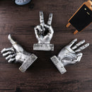 OK/Victory/Thumb Sign Silver Finger Hand Resin Living Room Table Decorations Ornament