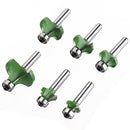 Drillpro 6Pcs 8mm Shank Router Bit Round Chamfer Edge Forming Router Bit Woodworking Cutter
