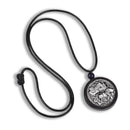 Ethnic Black Ebony Lotus Pendant Necklace Black Wooden Retro Necklace For Women Men