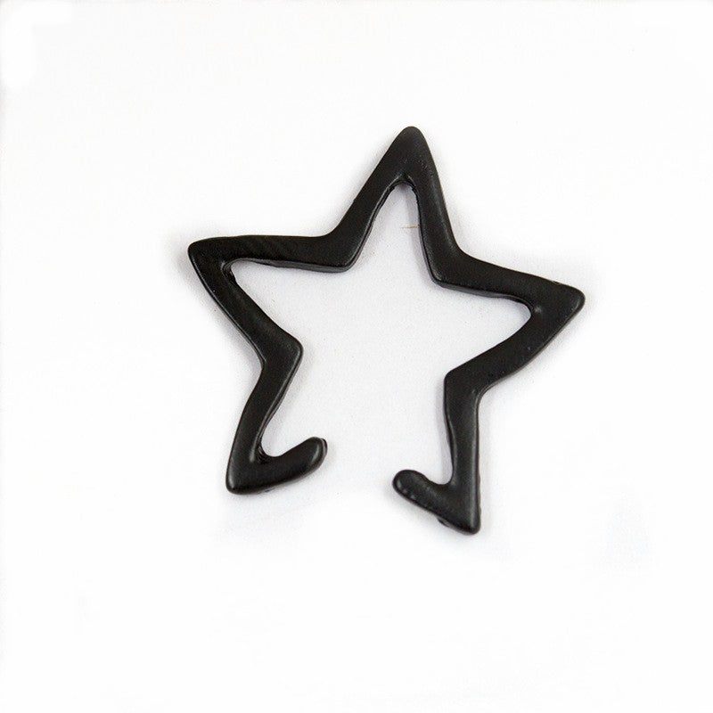 Punk Hollow Star Womens Earring No Piercing Ear Clip for Women Girl Party Costume Jewelry