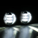 2Pcs 4" 30W 1500LM 6000K 10-32V IP67 Motorcycle LED Headlights Flood Fog Passing Lights
