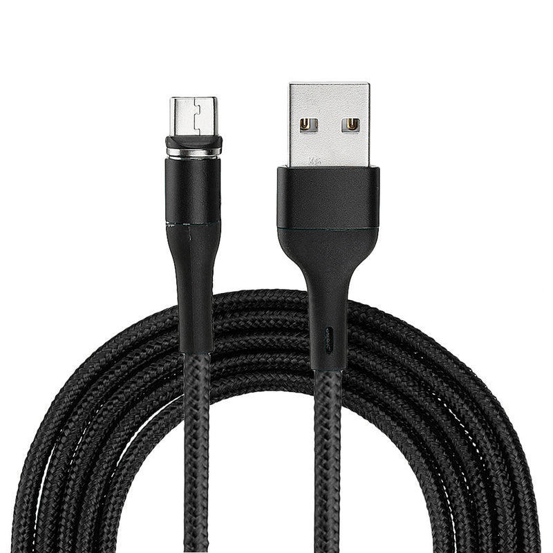USAMS US-SJ338 U29 Micro USB LED Magnetic Braided Fast Charging Cable 2M For Tablet Smartphone