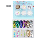 6Pcs 3D Glass Glitter Nail Sequins Set Aurora Shimmer Nail Decoration Nail DIY Art Decoration