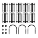 10x LM8UU Bearings + 3x U-bolts + 6x M3 Locking Screws Kit For 3D Printer Parts