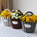 Wooden Hanging Flower Plant Pot Garden Wall Mounted Fence Basket Stand Decorations Flower Pot