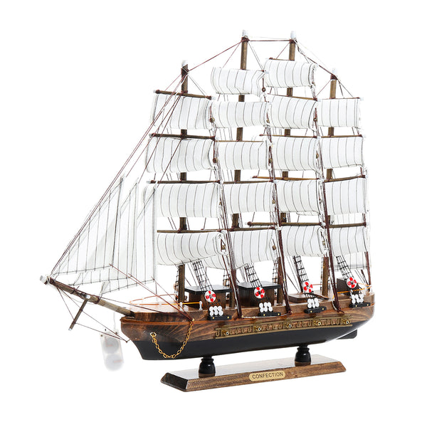 20'' 50cm LED Wooden Craft Nautical Sailor Ship Sailing Boat Sailboat Model Decorations