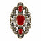 Vintage Finger Ring Gemstone Rhinestone Hollow Oval Geometric Rings Ethnic Jewelry for Women